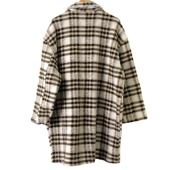 Blank NYC Rustic Cream Mustard Plaid GO AHEAD Button Down Jacket Coat L - Picture 6 of 8